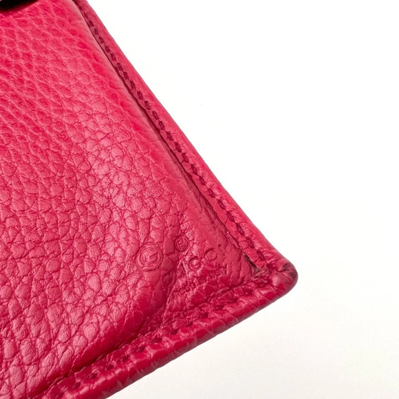 GUCCI || GG Supreme Canvas Red Leather Bifold Secretary Wallet - Picture 16 of 17